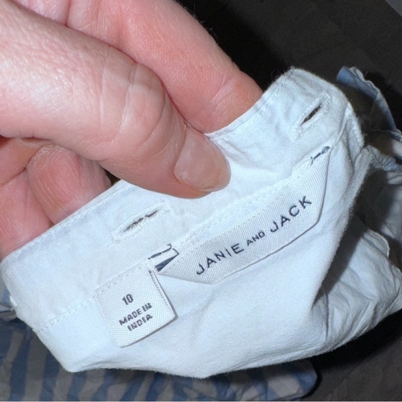 Girls Janie and Jack size 10 striped ruffled jumpsuit - Picture 5 of 5